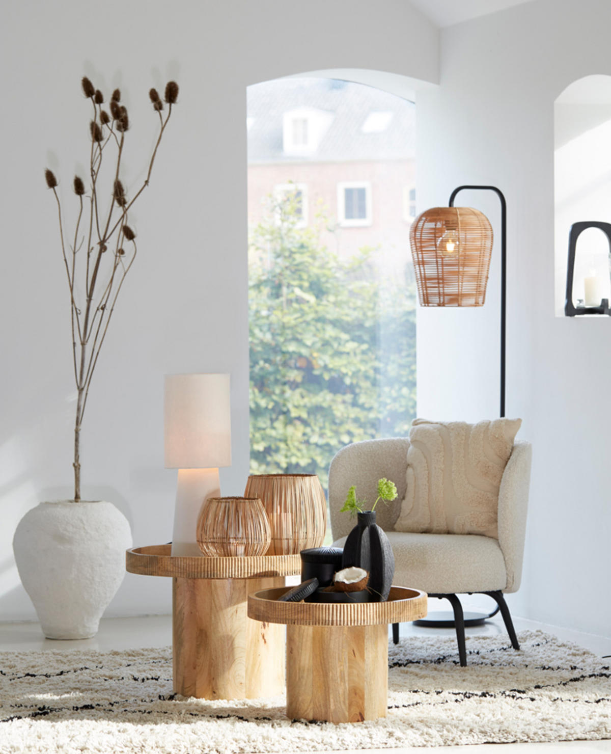 SESSEL Dieyda Braun 68/67/72 cm - Weiß, Textil (67/72/68cm) - Light & Living