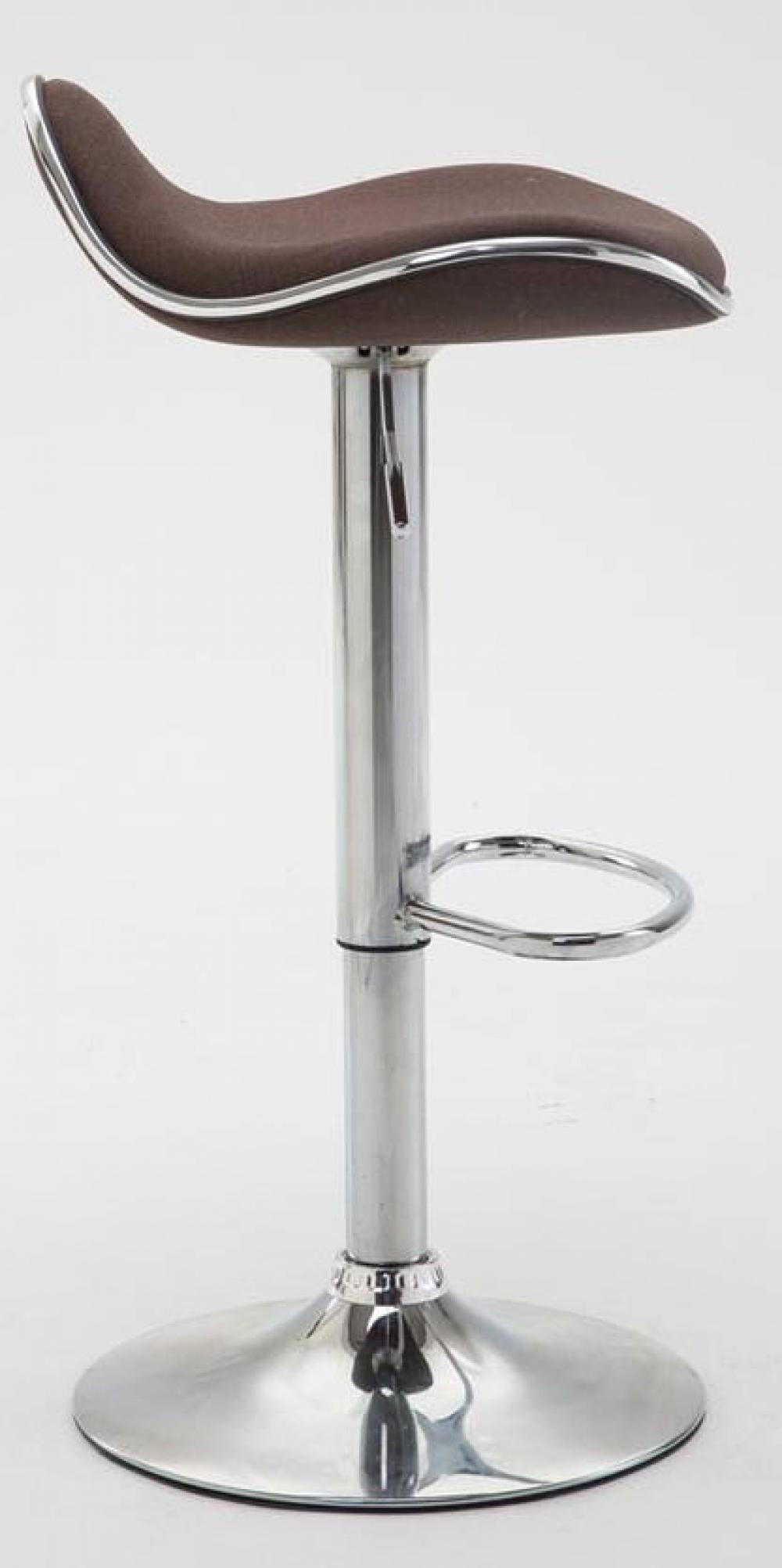 BARHOCKER 2er Set Stoff braun - Chromfarben/Braun, Textil/Metall (45/71/45cm) - CLP