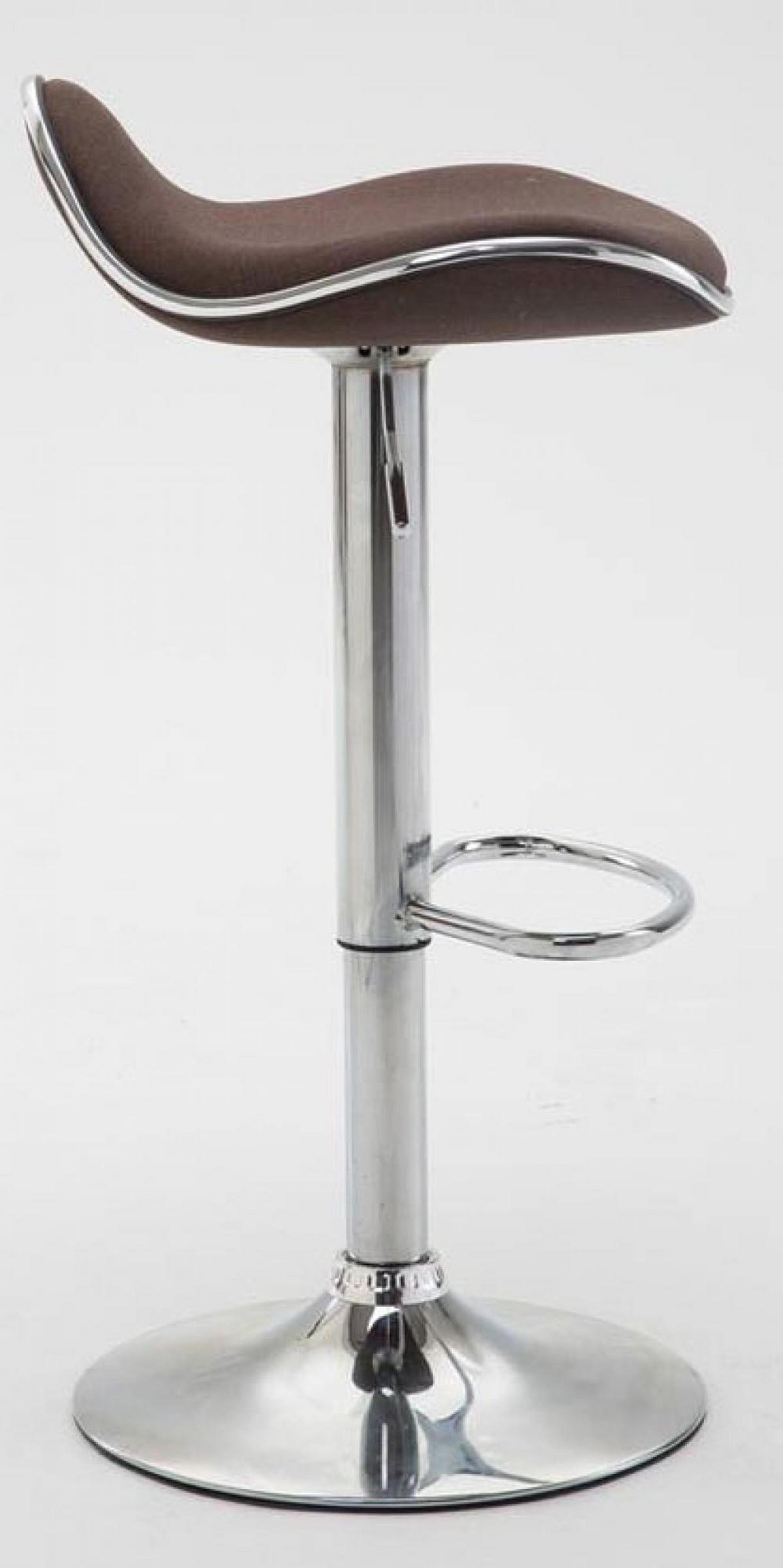 BARHOCKER 2er Set Stoff braun - Chromfarben/Braun, Textil/Metall (45/71/45cm) - CLP