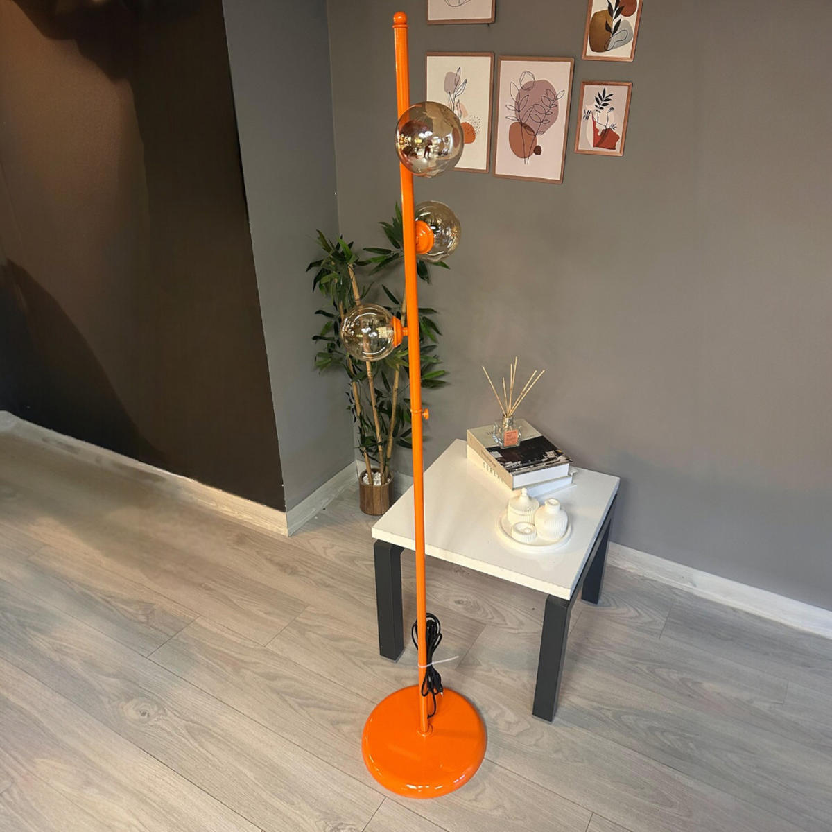 STEHLEUCHTE Klyra 150 Cm - Orange, Metall (30/30/150cm) - Bamyum