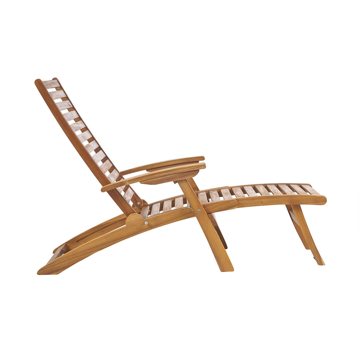 SONNENLIEGE 3 Positionen verstellbar Massivholz RIO - Naturfarben, Holz (62/107/145cm) - Miliboo