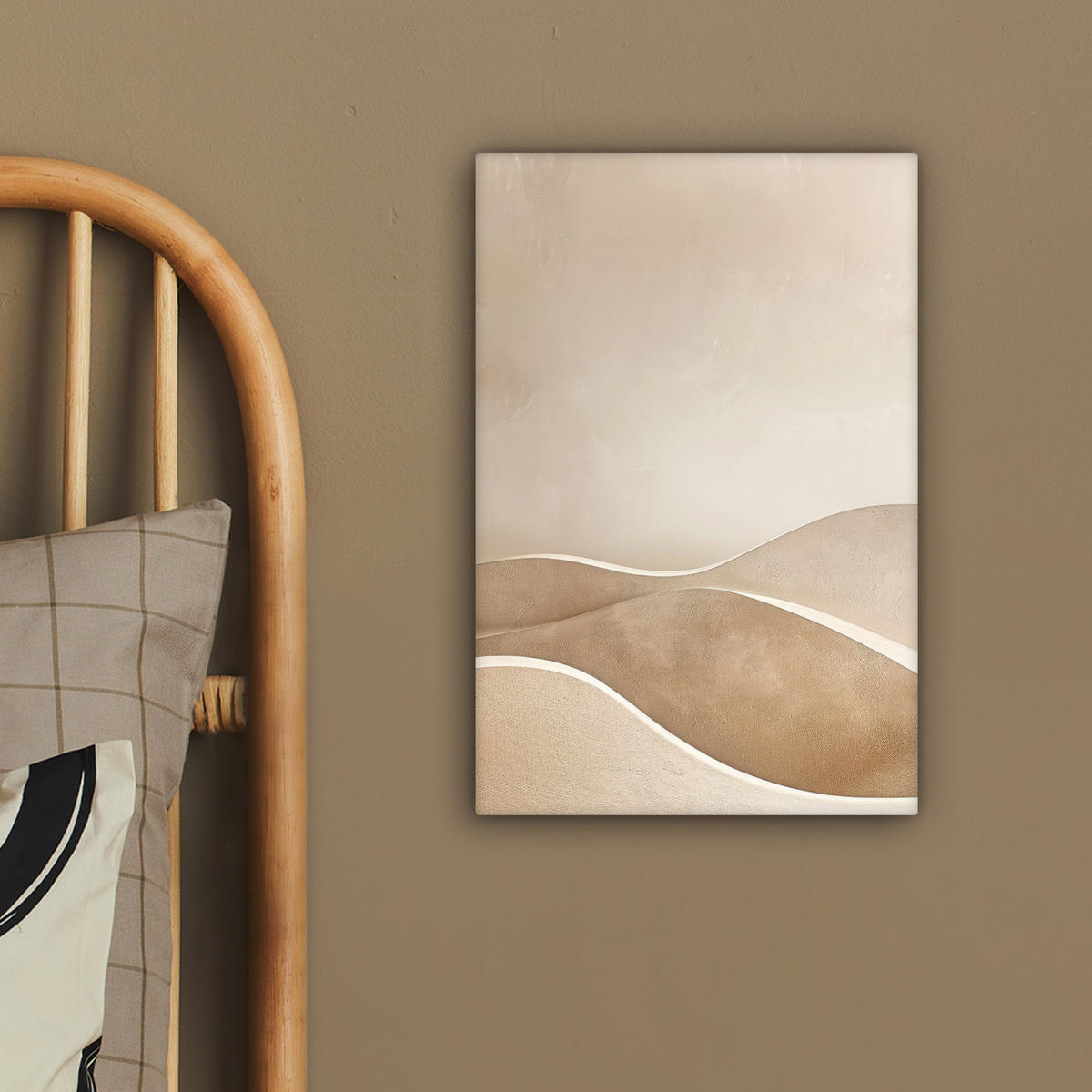 LEINWANDBILD Beige - Natur - Abstrakt - Modern 20x30 cm - Beige, Textil (20/30cm) - MuchoWow