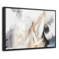 LEINWAND Bilder mit Rahmen - Luxus - Abstrakt - Gold - Weiß - 30x20 - Goldfarben, Textil (30/20cm) - MuchoWow