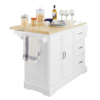 KÜCHENINSEL Weiß-Natur - Weiß, Holzwerkstoff (130/91/46cm) - SoBuy