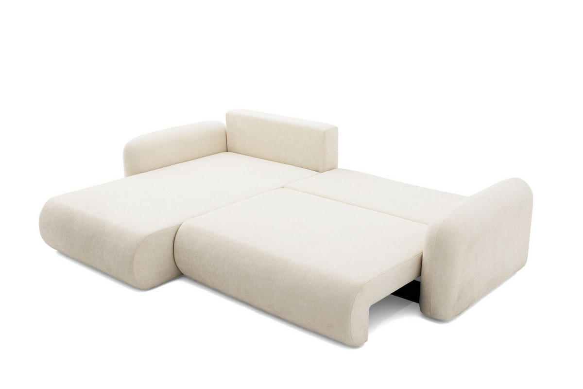 ECKSOFA NEST Universal mit Liegeflache 157x240 cm - Beige/Schwarz, Holz/Textil (280/187cm) - Muffo