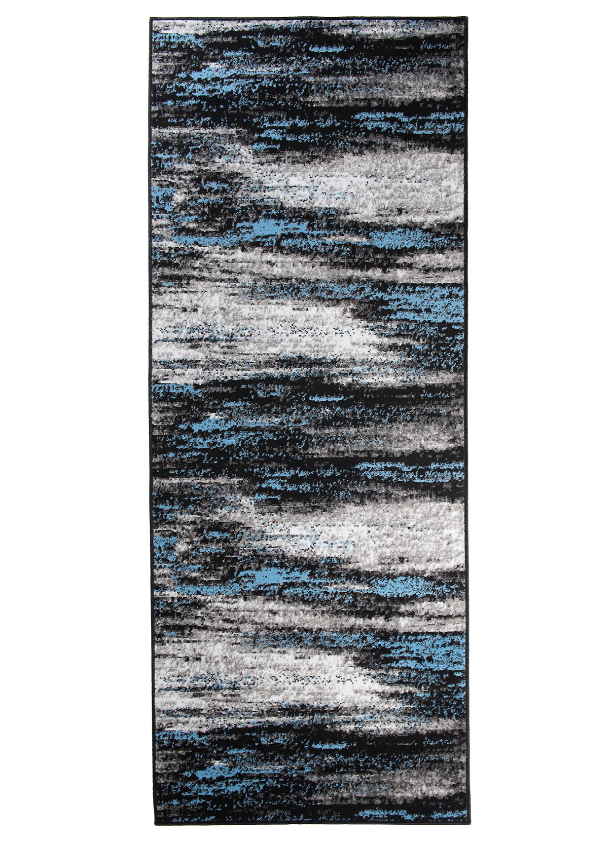 LÄUFER MAYA Schwarz Blau 60/100 cm - Blau, Textil (60/100cm) - Tapiso