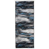 LÄUFER MAYA Schwarz Blau 60/100 cm - Blau, Textil (60/100cm) - Tapiso