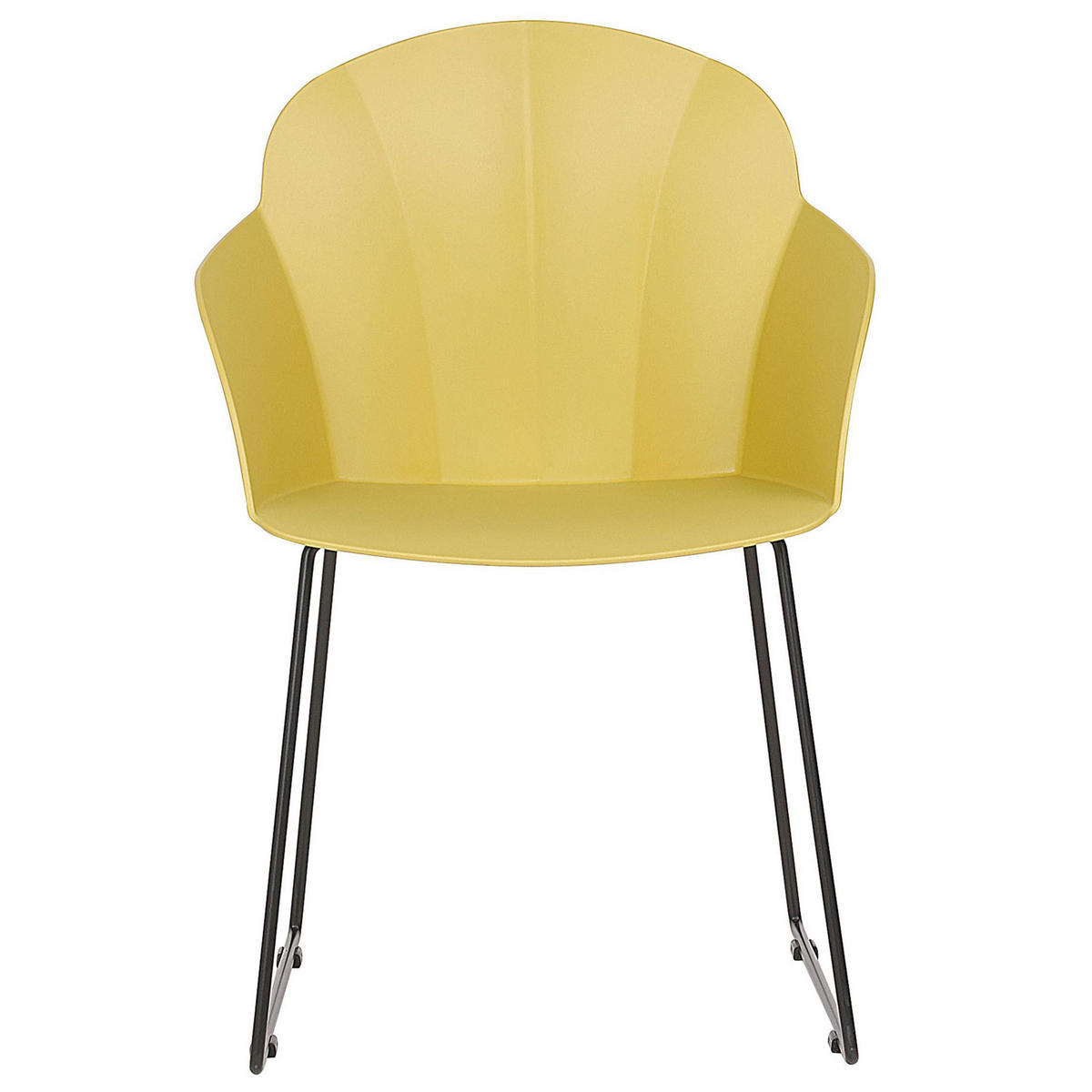 ESSZIMMERSTUHL 2er-Set Kunststoff Gelb Sylva - Gelb, Kunststoff/Metall (58/85/54cm) - Beliani