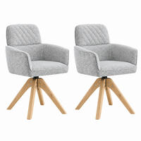 ESSZIMMERSTÜHLE 360° drehbar 2er-Set Hellgrau Massivholz - Hellgrau, Holz (51/85/53cm) - Meubliv
