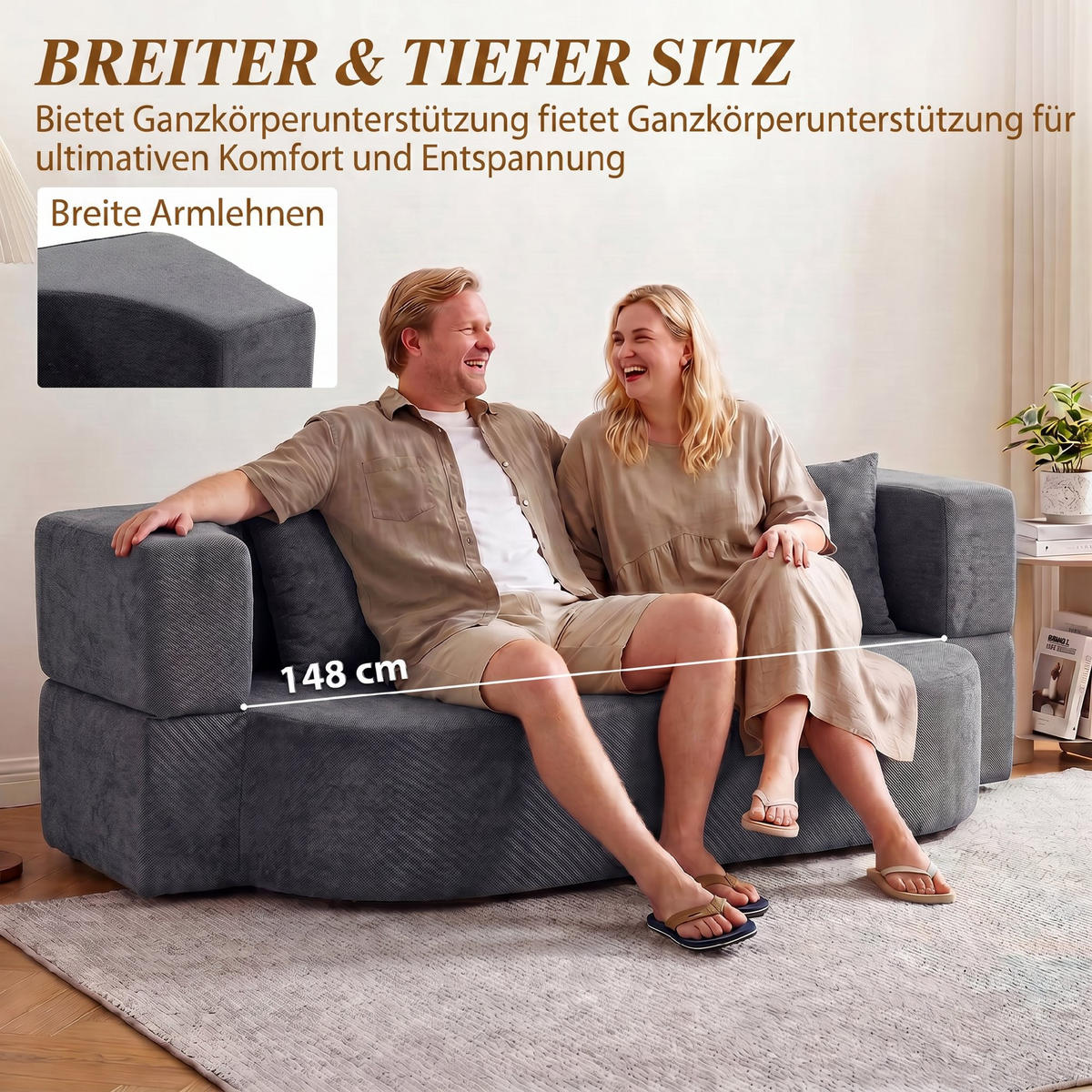 SCHLAFSOFA Polyester Dunkelgrau - Dunkelgrau, Textil (80/60/190cm) - HOMCOM