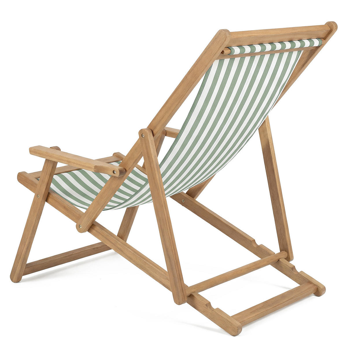 LIEGESTUHL - Akazie massiv / Webstoff - Salbeigrün, Holz/Textil (63/88/102cm) - home24