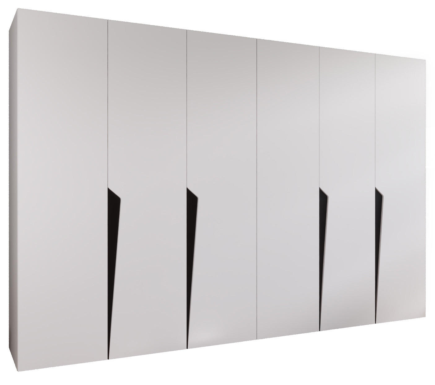 DREHTÜRENSCHRANK 202/300/52 6-türig - Schwarz/Weiß, Holz/Metall (300/202/52cm) - Abiks Möbel