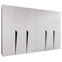 DREHTÜRENSCHRANK 202/300/52 6-türig - Schwarz/Weiß, Holz/Metall (300/202/52cm) - Abiks Möbel