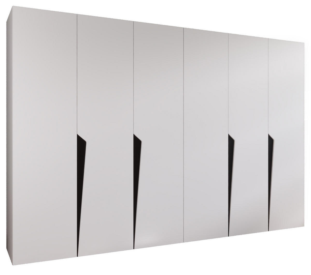 DREHTÜRENSCHRANK 202/300/52 6-türig - Schwarz/Weiß, Holz/Metall (300/202/52cm) - Abiks Möbel