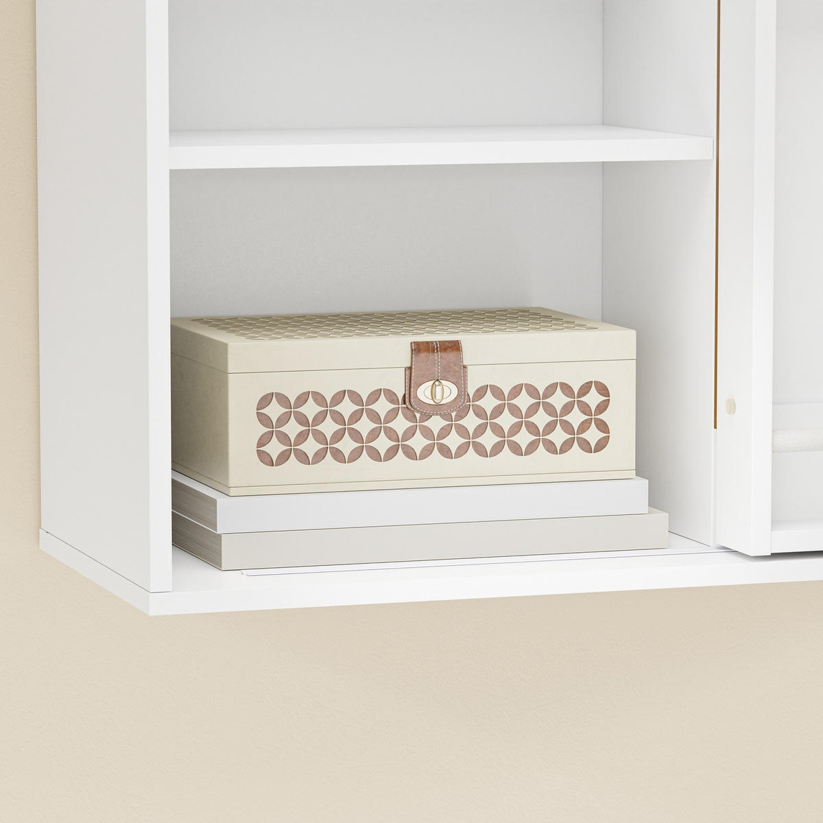 WANDSCHRANK mit Tür und Lochwand STR16-W - Weiß, Holzwerkstoff (25.1/70.2/70cm) - SoBuy