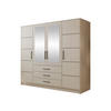 KLEIDERSCHRANK Bali D4 - Kaschmir/Schwarz, Holzwerkstoff (196/200/58cm) - MIRJAN24