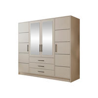 KLEIDERSCHRANK Bali D4 - Kaschmir/Schwarz, Holzwerkstoff (196/200/58cm) - MIRJAN24