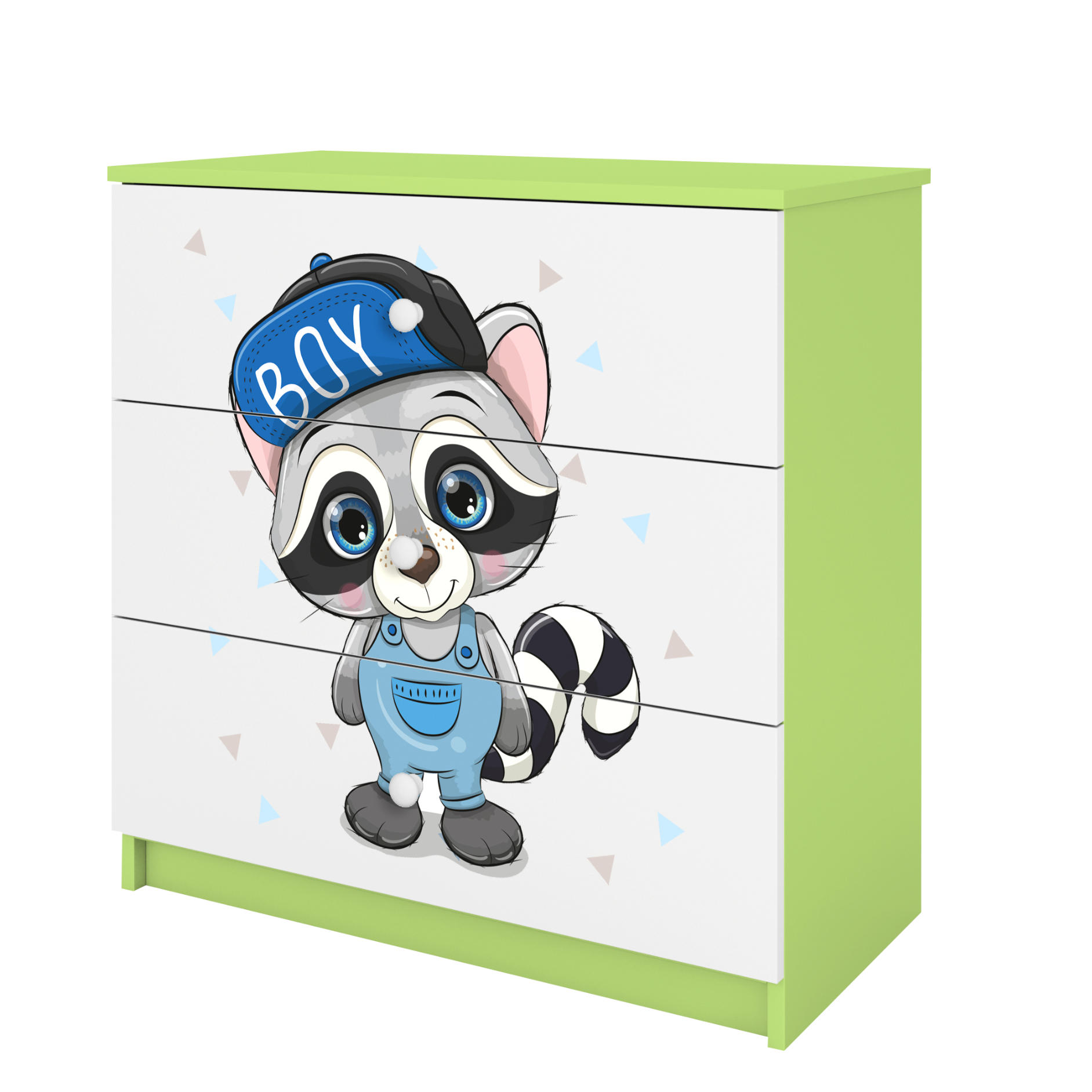 KOMMODE Babydreams Waschbär 81/81/41 - Grün, Holzwerkstoff (81/81/41cm) - RAUMHIRSCH FURNITURE