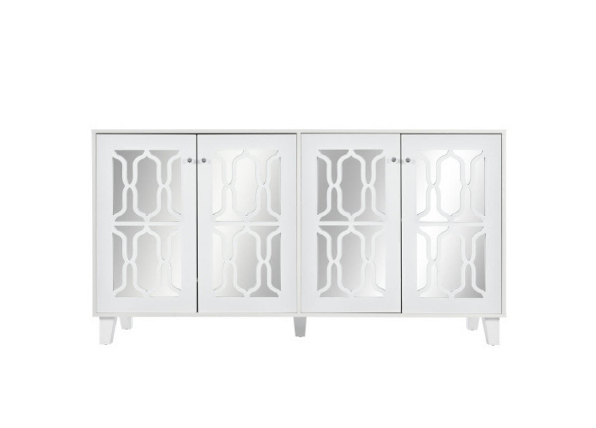 SIDEBOARD White 147.5/40/102 cm - Weiß, Holz (147.5/102/40cm) - Urban Meuble