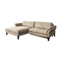 ECKSOFA MIT MOTORISCHER RELAXFUNKTION MALTA Beige Webstoff - Beige/Schwarz, Buchenholz/Textil (302/175cm) - KAWOLA