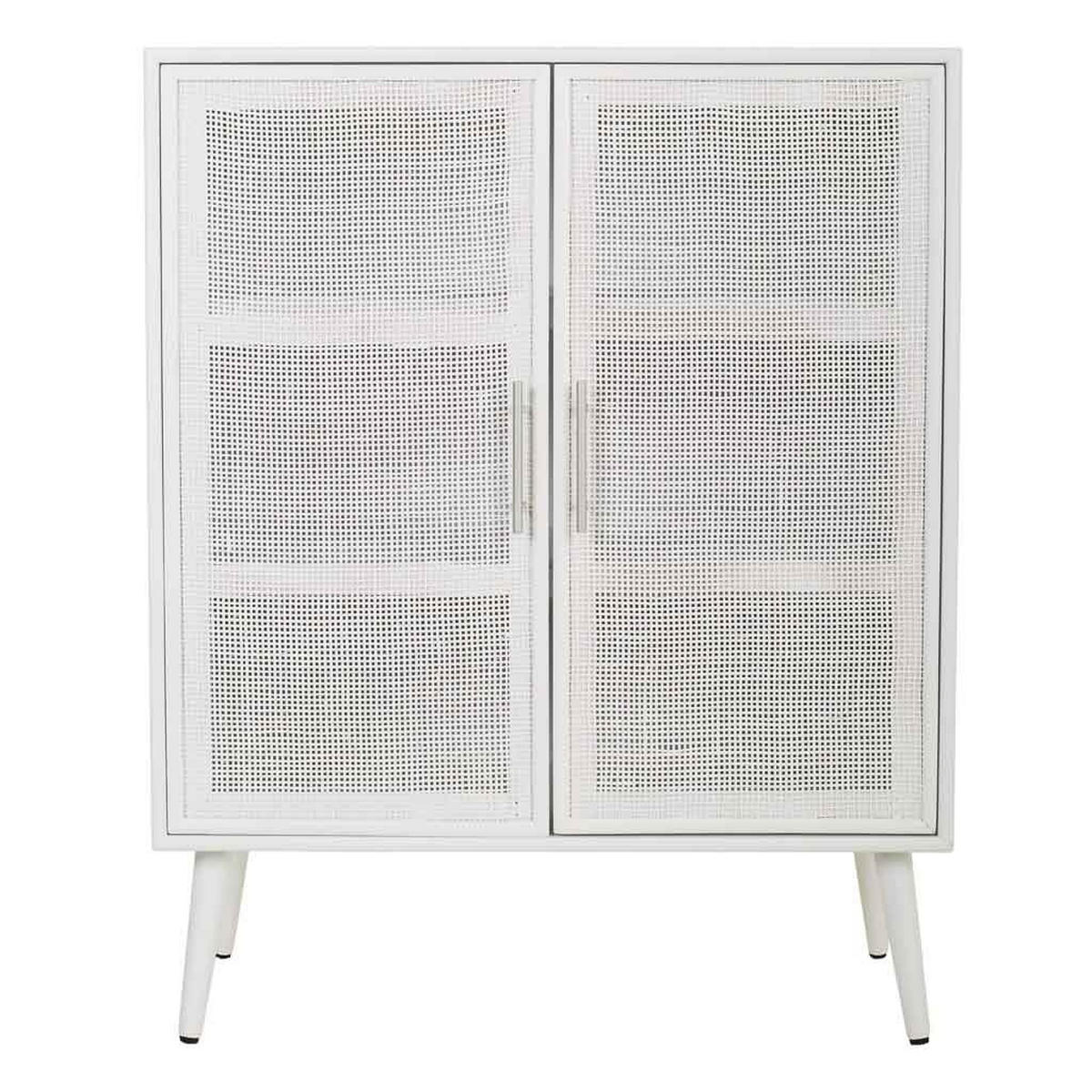 ANRICHTE aus Holz und Netz, Weißer, 80x37x101 cm - Weiß, Holz (80/101/37cm) - Wanderlust