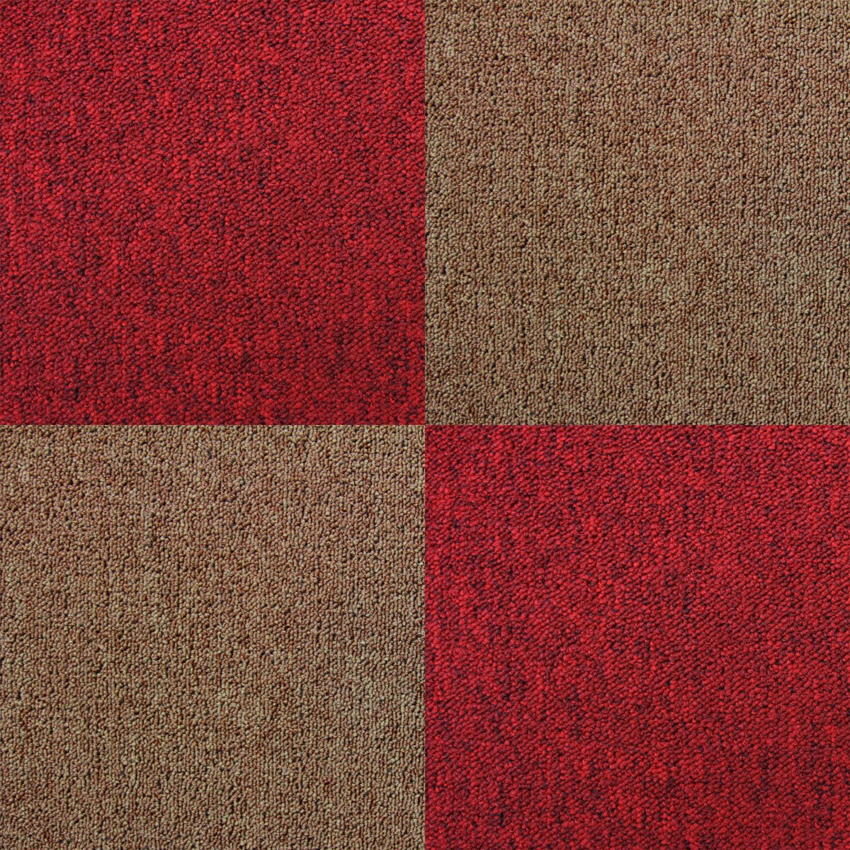 TEPPICHFLIESEN 50 x 50cm Sand & Fieberrot 10m² - Anthrazit, Textil (50/50/1cm) - Monstershop