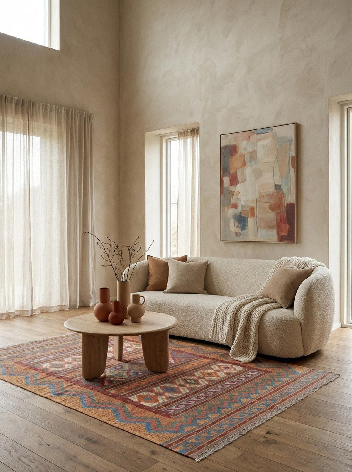 HANDWEBTEPPICH Sumak Sirdjan Kelim Bunt 234/156 cm Schurwolle - Multicolor, Textil (156/234cm) - Looma