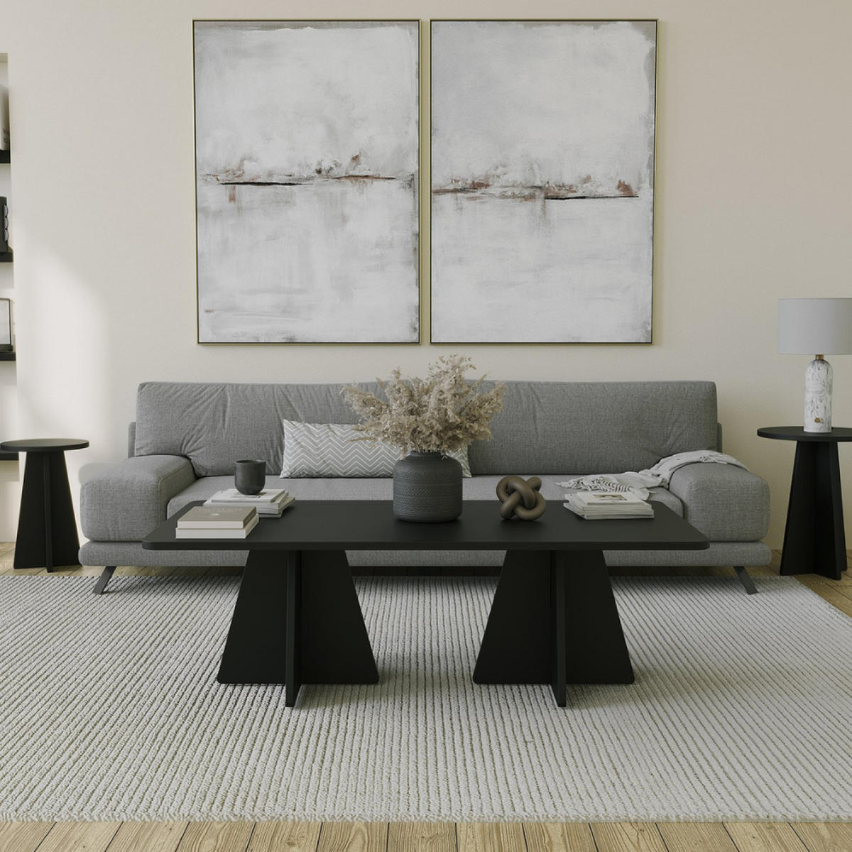 COUCHTISCH Shamp Schwarz - Schwarz, Holzwerkstoff (60/120/40cm) - Concept Usine