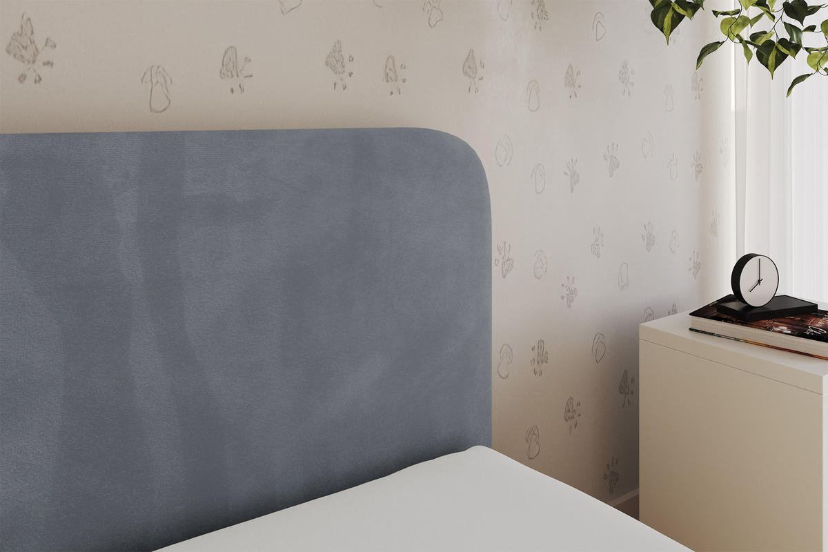 EINZELLBETT Jugendbett mit Bettkasten, Links - ALVY 100x200 Grau - Grau, Holzwerkstoff/Textil (100/200cm) - ALTDECOR
