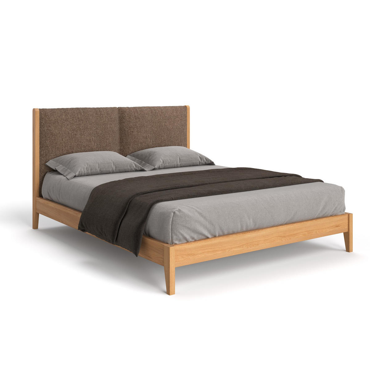 MASSIVHOLZBETT Vena aus Eiche 200x220 cm, Storm 18 - Eichefarben/Naturfarben, Holz (200/220cm) - Danzz