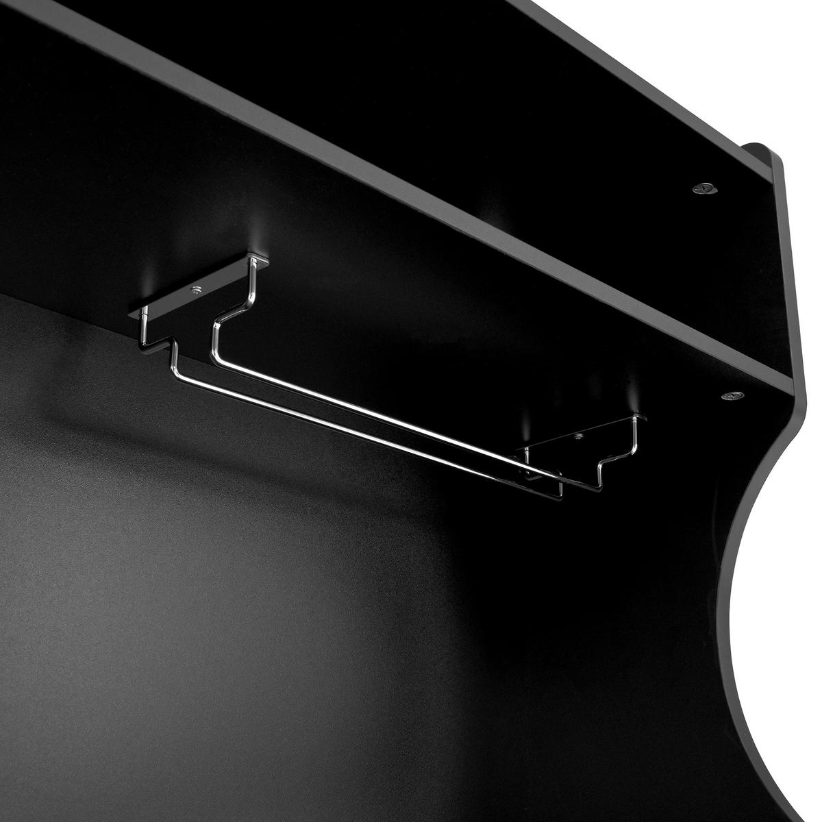 BUFFET 120x40x138.5 cm Schwarz mit Fluted Glas & Ladestation - Schwarz, Holzwerkstoff (40/138.5/120cm) - Modfu