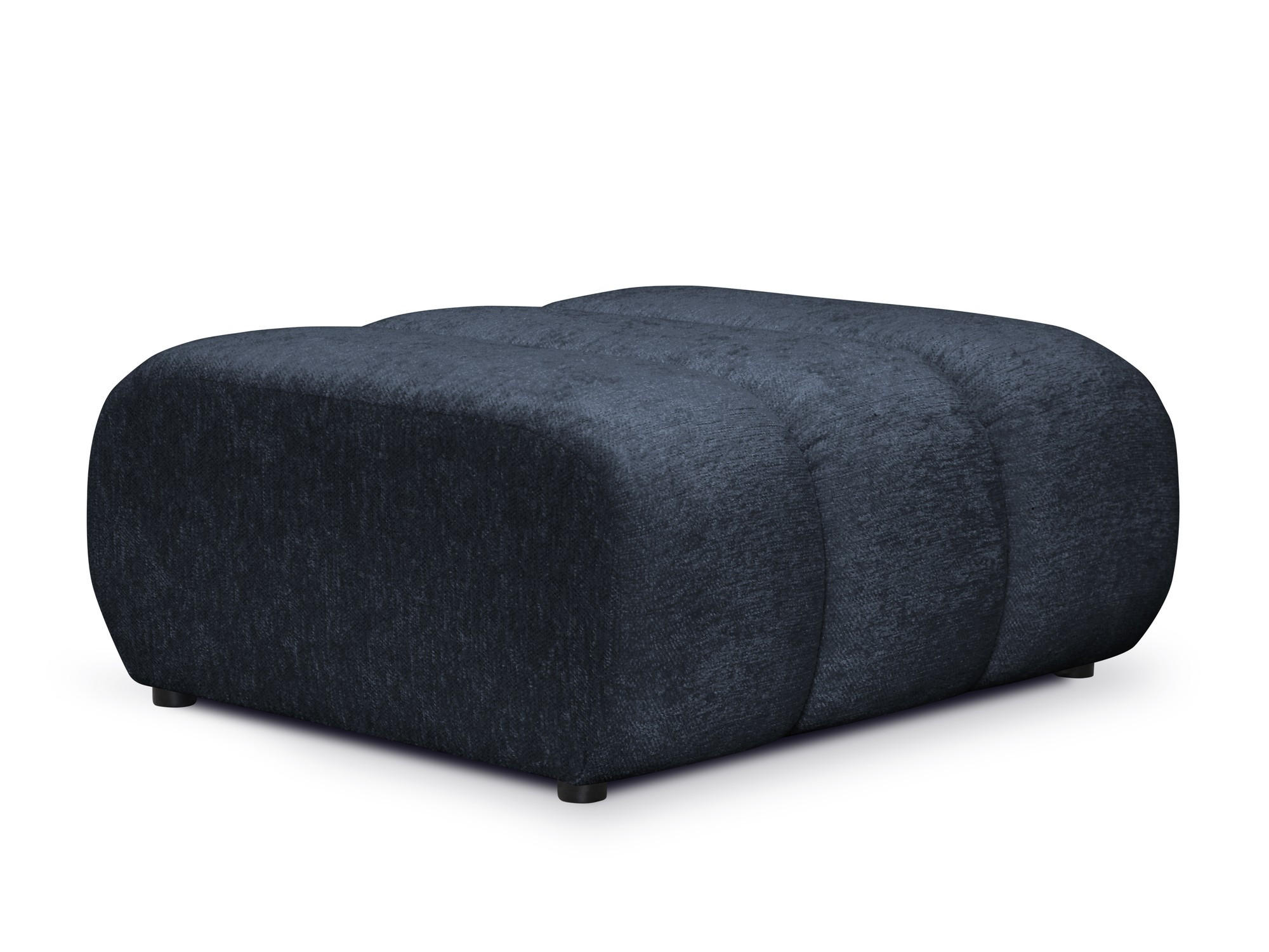 POUF Chenille Stoff Blau - Blau/Schwarz, Holzwerkstoff/Kunststoff (94/40/89cm) - Makamii