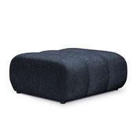 POUF Chenille Stoff Blau - Blau/Schwarz, Holzwerkstoff/Kunststoff (94/40/89cm) - Makamii