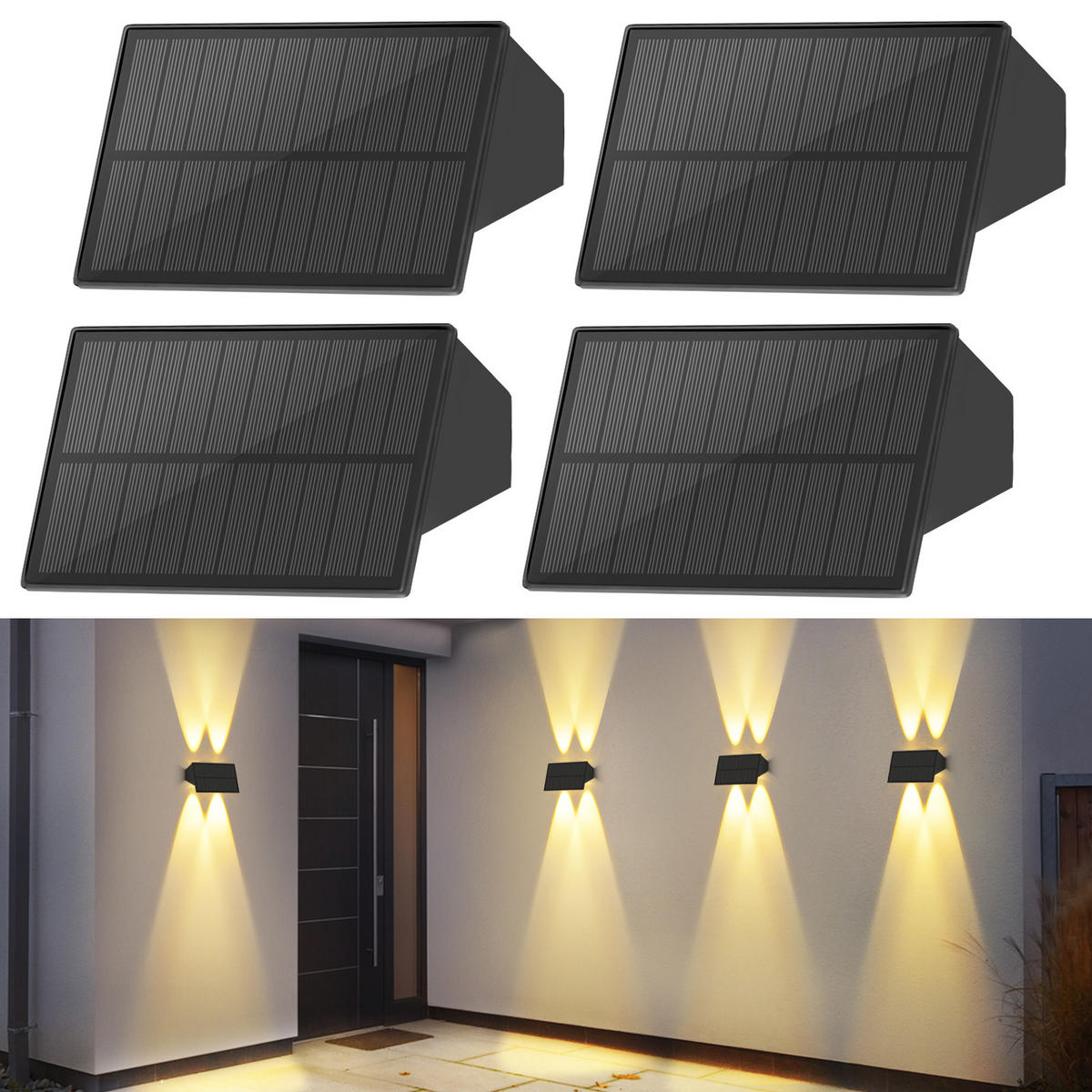 WANDLEUCHTE TYRN 8.5/7.4/14.2 cm （2er-set） - Schwarz, Metall (8.5/7.4/14.2cm) - ZMH