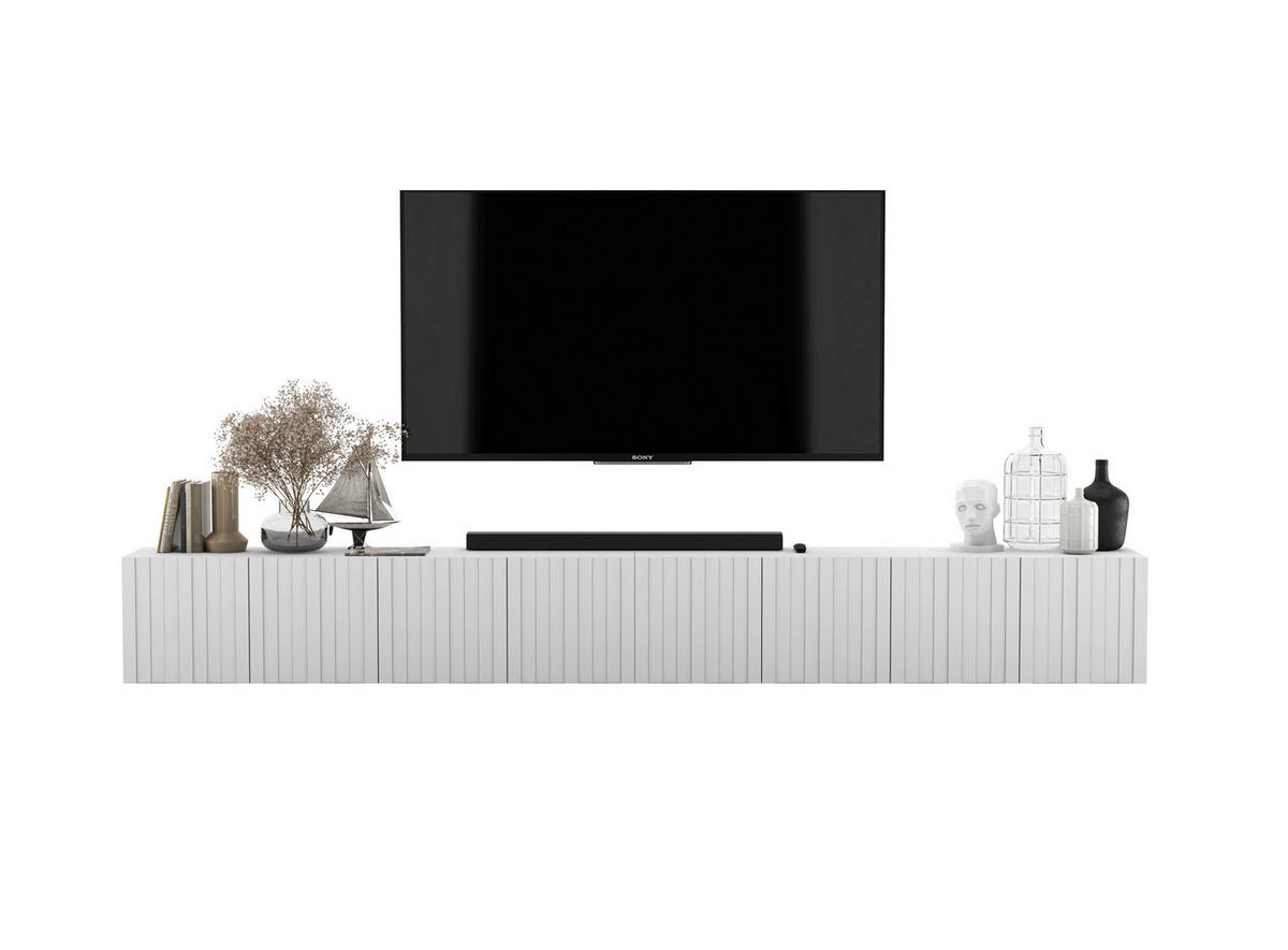 TV-LOWBOARD 2-er Set Elpis Weiß Matt Glamour 150 cm - Weiß, Holzwerkstoff (300/37.5/36.5cm) - Meble Lindner