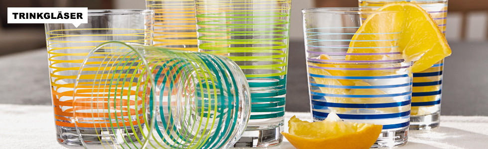 Trinkgläser in bunten Farben zu günstigen Preisen