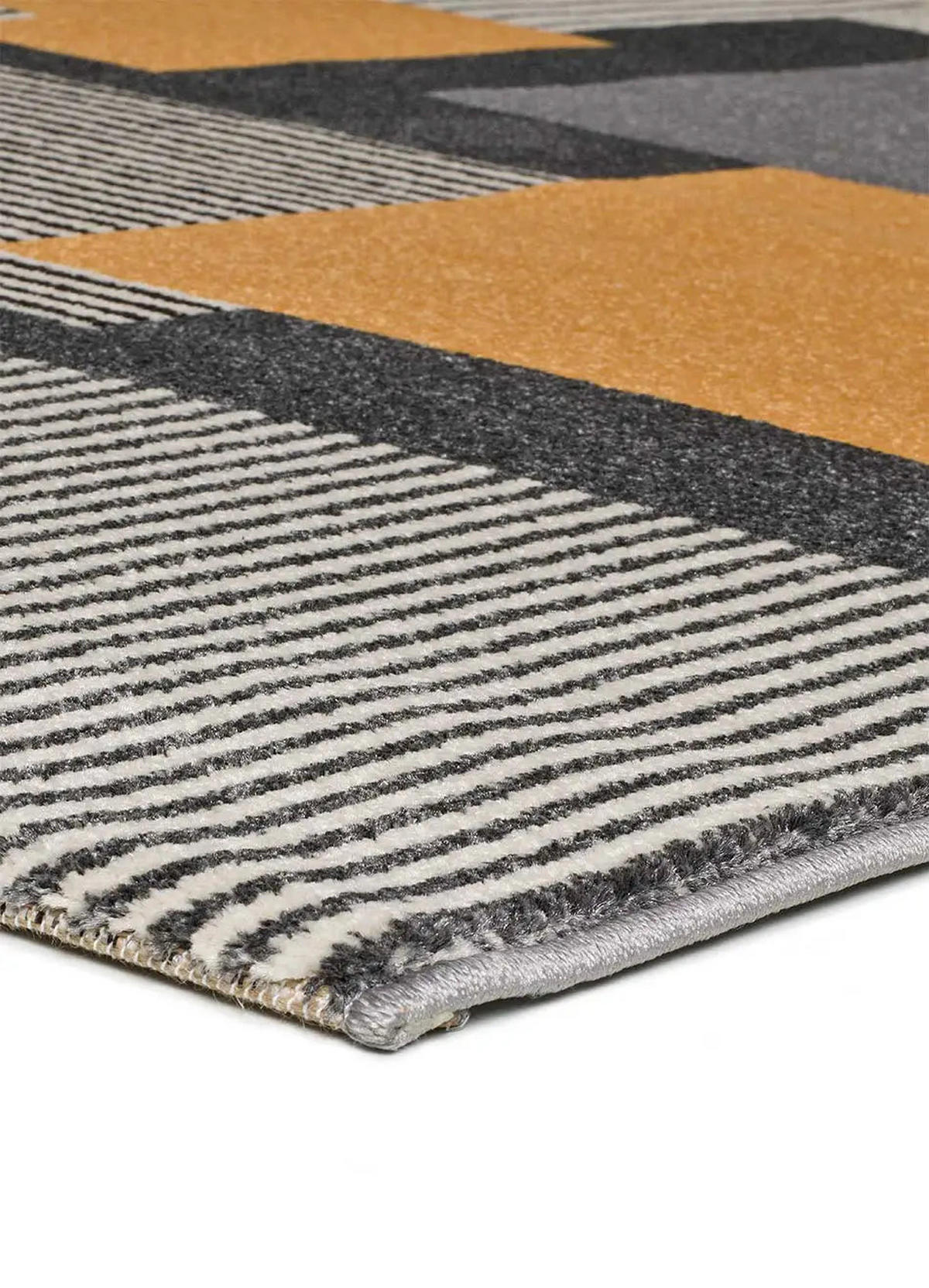 WEBTEPPICH Grau Leo 140/200 cm - Dunkelgelb/Grau, Naturmaterialien/Textil (140/200cm) - Atticgo