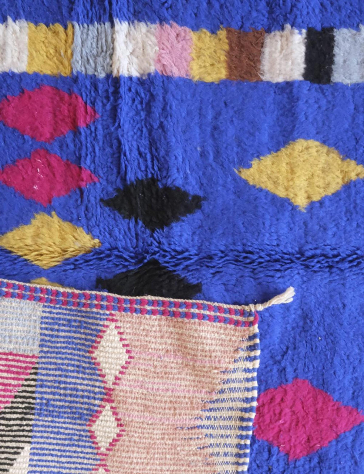 BERBERTEPPICH aus Marokko aus reiner Wolle 200x 300 cm - Blau, Naturmaterialien (200/300cm) - AFK Living