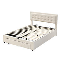 STAURAUMBETT 140/190 cm DE-00160, in Beige, 2 Schubladen - Beige, Metall (140/190cm) - ComfortXL