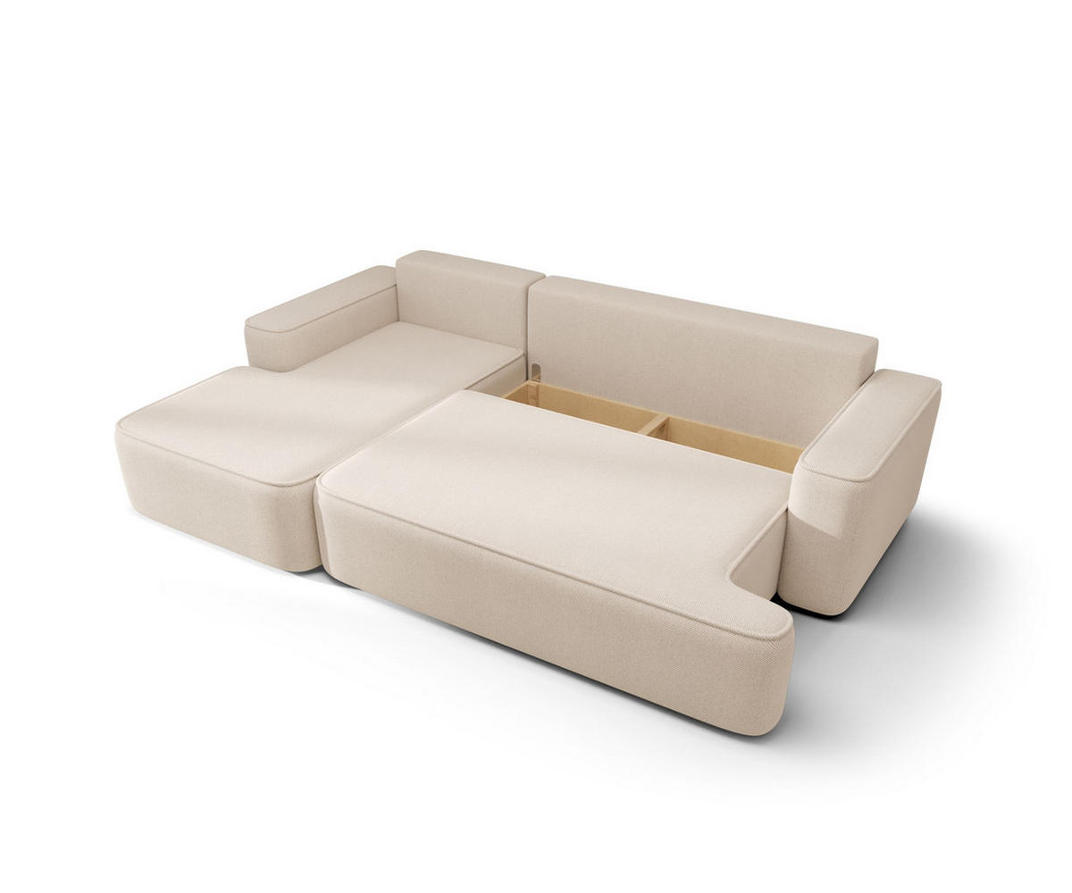 ECKSOFA mit Schlaffunktion FIGO Quelle 01 Links - Weiß, Textil (250/150cm) - Bedante