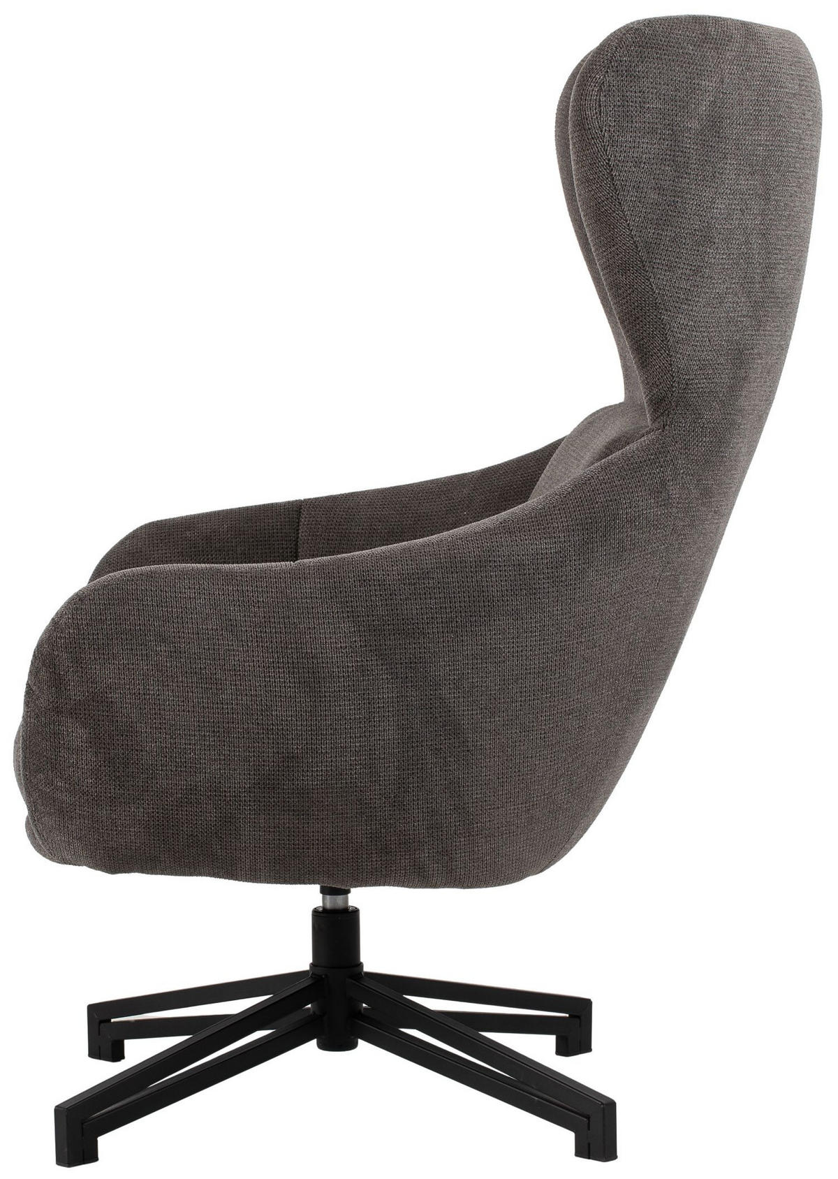 OHRENSESSEL Marconia - drehbar - dunkelgrau - Dunkelgrau/Schwarz, Textil/Metall (74/109/80cm) - bene living
