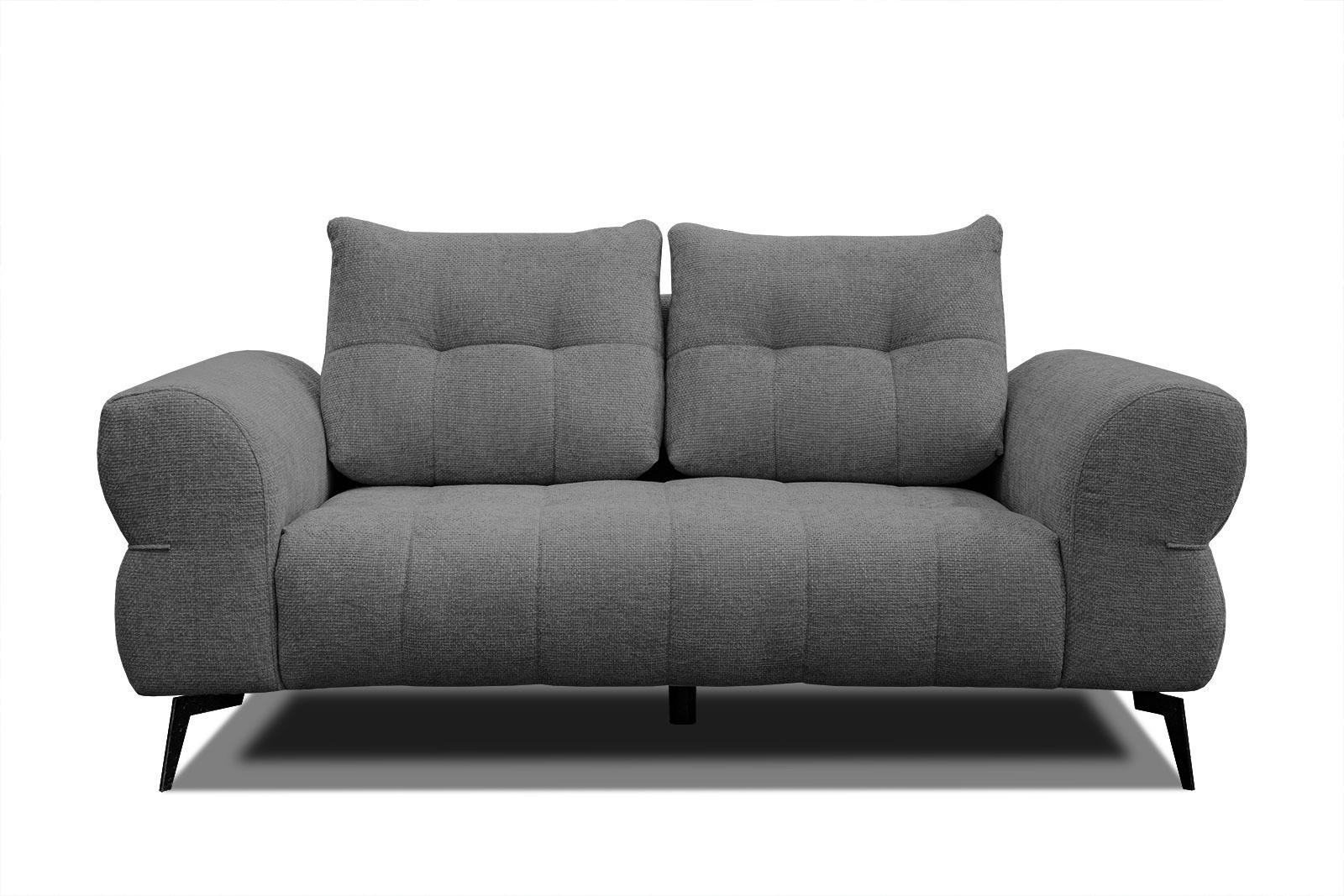 SOFA SALVINI 2-Sitzer, dunkelgrau - Dunkelgrau/Schwarz, Holzwerkstoff/Textil (176/88/99cm) - Courtois Laville