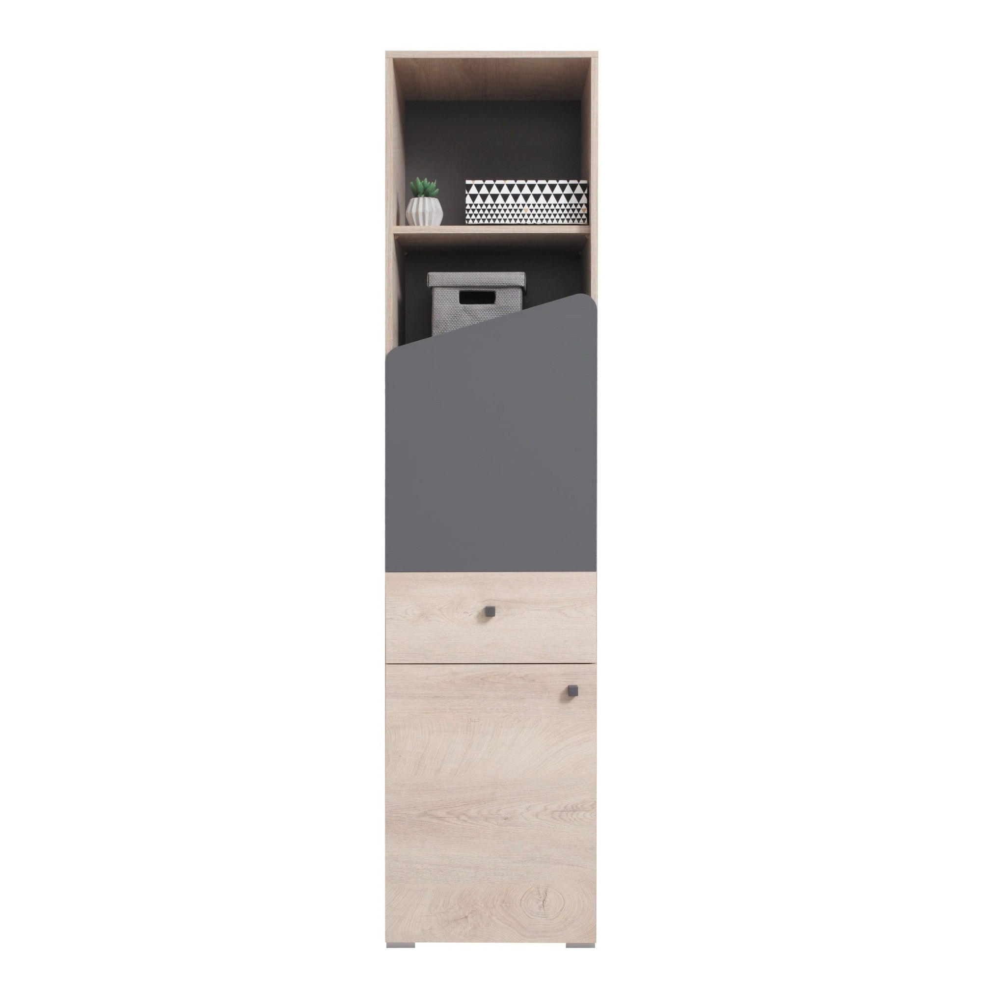 KINDERREGAL DARLA D05 45/40/190 Eiche/Anthrazit - Anthrazit/Sonoma Eiche, Holzwerkstoff (45/192/40cm) - Deine Möbel 24