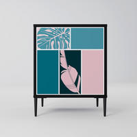 SIDEBOARD COMBINATION OF SHAPES, Schwarz, 57,5x42x72,5 cm, Schwarze Metallfüße - Multicolor/Schwarz, Holzwerkstoff/Metall (57.5/72.5/42cm) - SpaceRebels