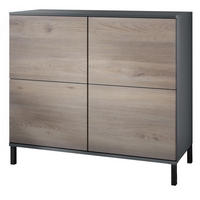 KOMMODE Rova Eiche Nordic - Silbereichenfarben, Holzwerkstoff (92.5/83.5/35cm) - Vladon