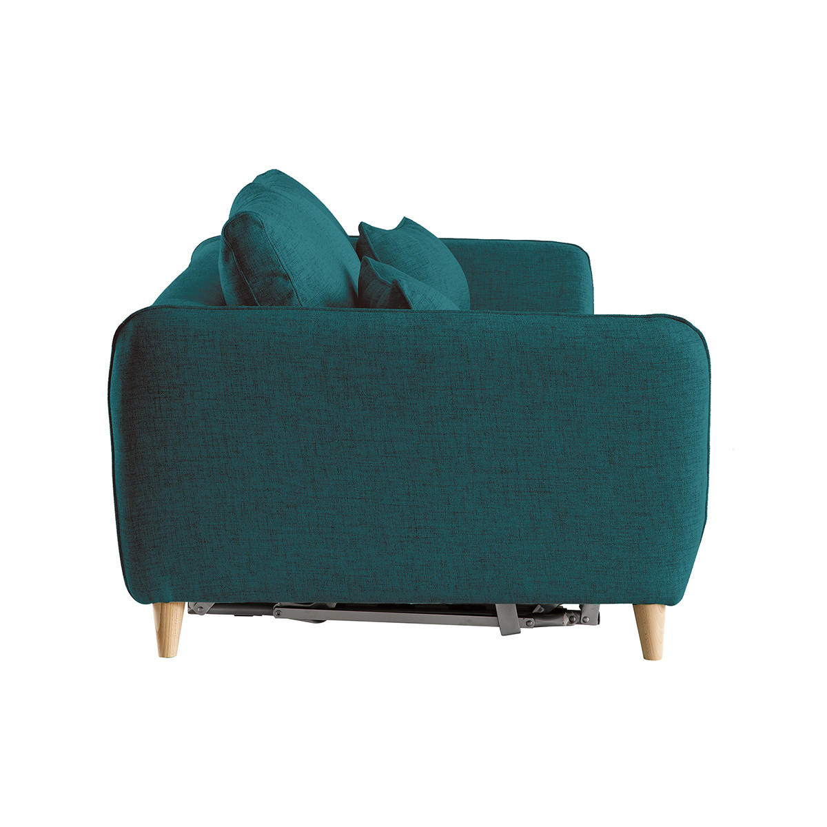 SOFA Skandinavisch 3-Sitzer Pfauenblau CREEP - Blau, Textil (103/81/201cm) - Miliboo