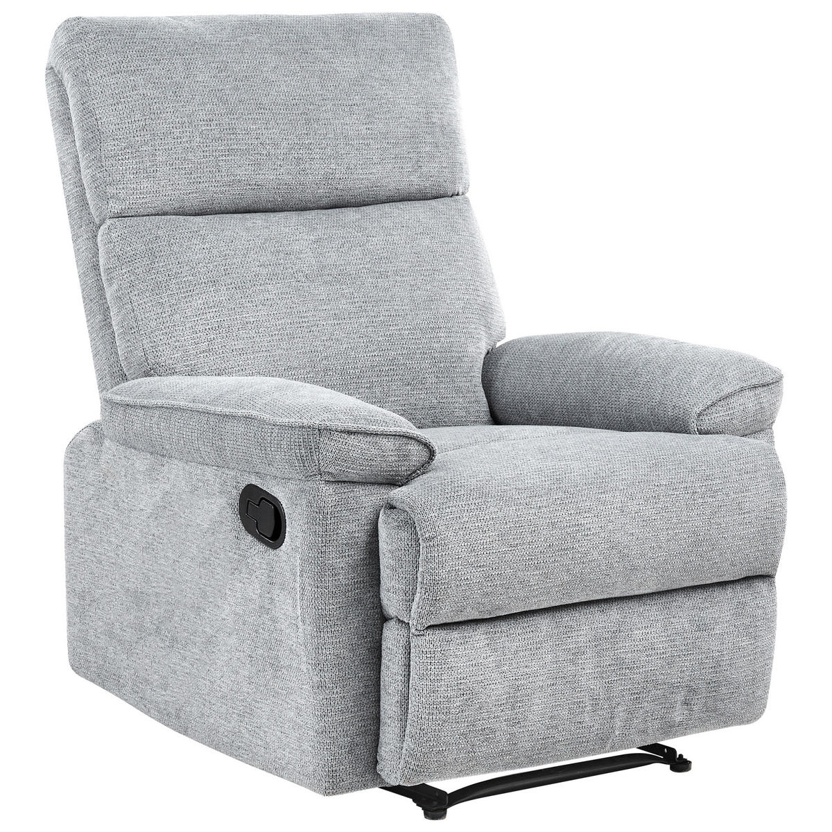 FERNSEHSESSEL mit Fußstütze Stoff Grau Everton - Dunkelgrau, Textil/Metall (83/100/94cm) - Beliani
