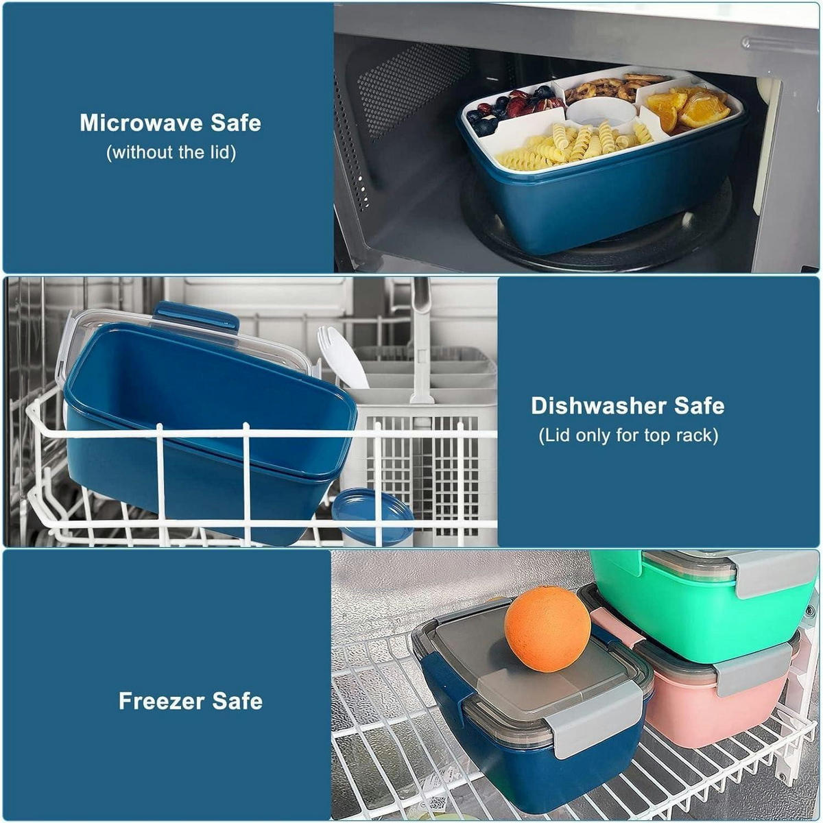 SALATBEHÄLTER Go To Lunchbox 2L Blau - Blau, Kunststoff (9.3/16/23.5cm)