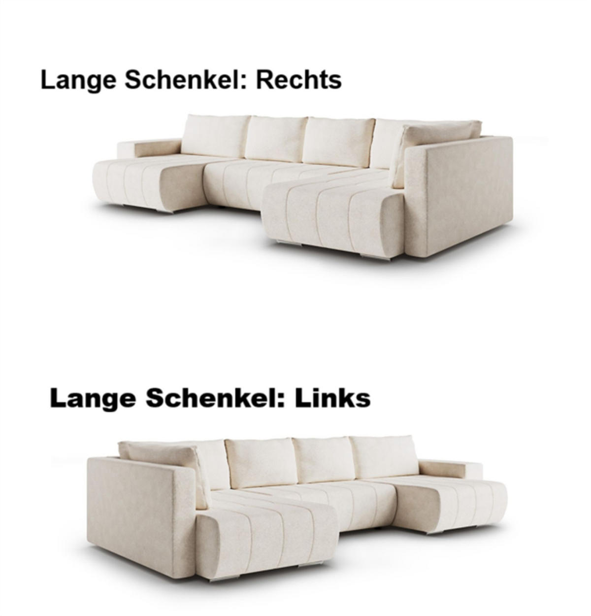 WOHNLANDSCHAFT Armanda - Dunkelgrau, Holzwerkstoff/Textil (392/83/185cm) - Fun Möbel