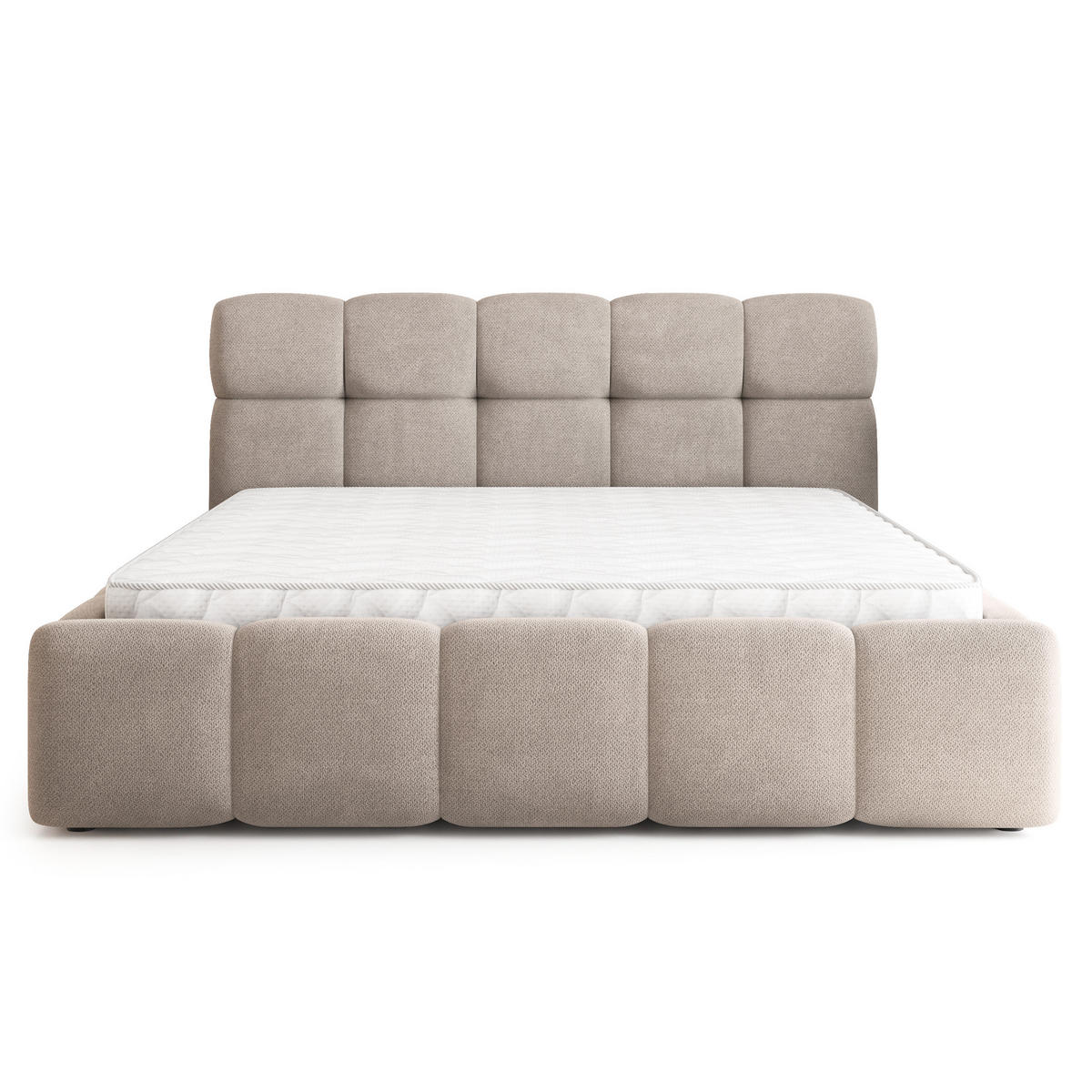 POLSTERBETT FARU SR 180x200 cm mit Bettkästen - Beige - Beige, Holz (180/200cm) - MASSENO